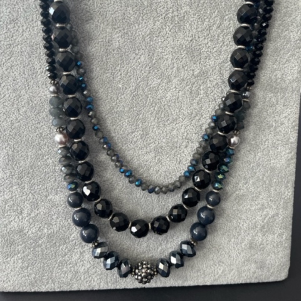 Navy and Black Necklace
